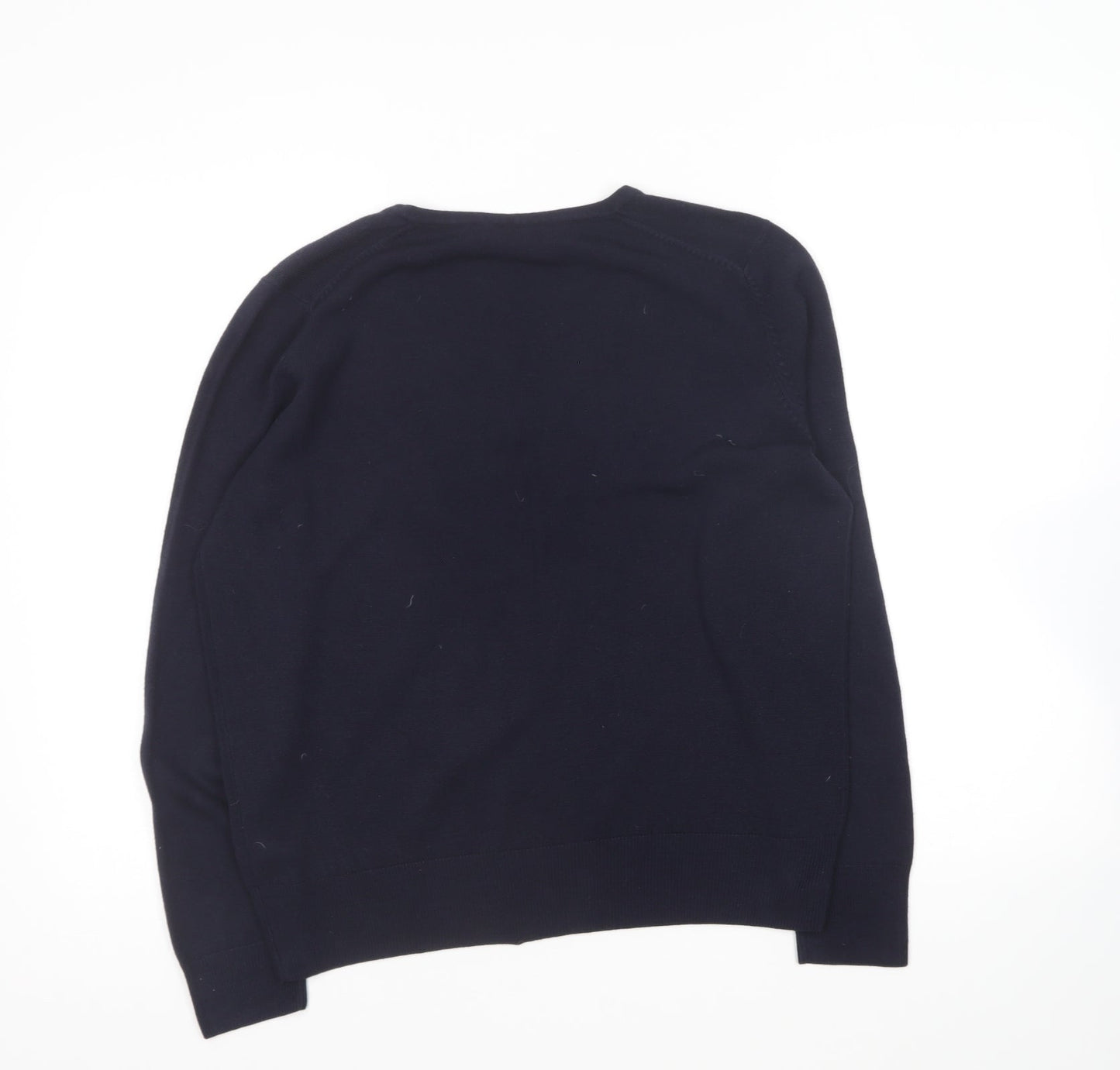 Marks and Spencer Womens Blue Round Neck Acrylic Pullover Jumper Size 14