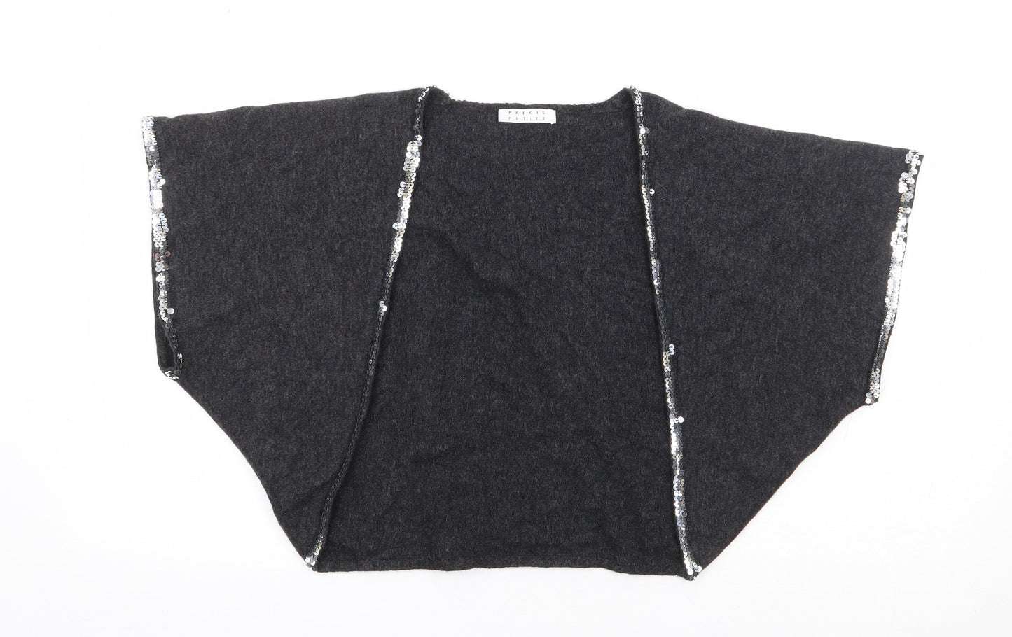 Precis Petite Womens Grey V-Neck Cotton Shrug Jumper Size S