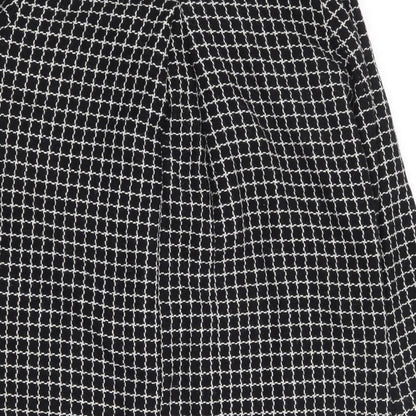 Marks & Spencer Womens Black Check Jacket Coat Size 12 Button