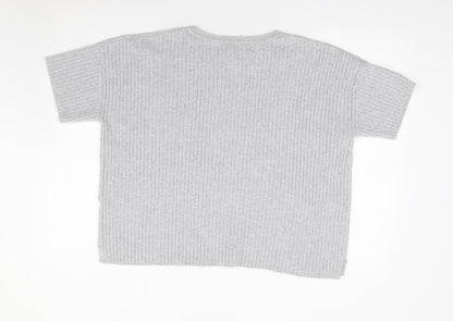 Preloved M Lounge Womens Grey Round Neck Polyester Pullover Jumper Size L - Back