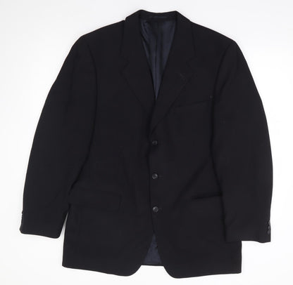 Copperstone Mens Black Polyester Jacket Suit Jacket Size 42