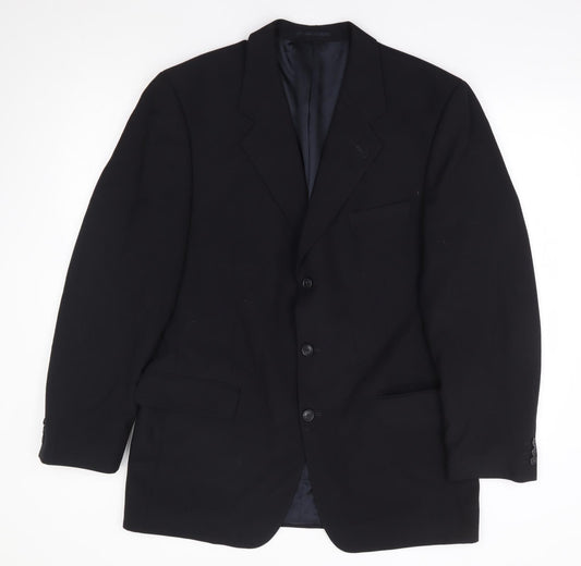Copperstone Mens Black Polyester Jacket Suit Jacket Size 42
