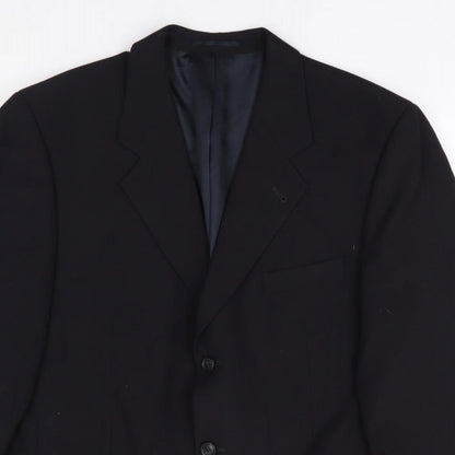 Copperstone Mens Black Polyester Jacket Suit Jacket Size 42