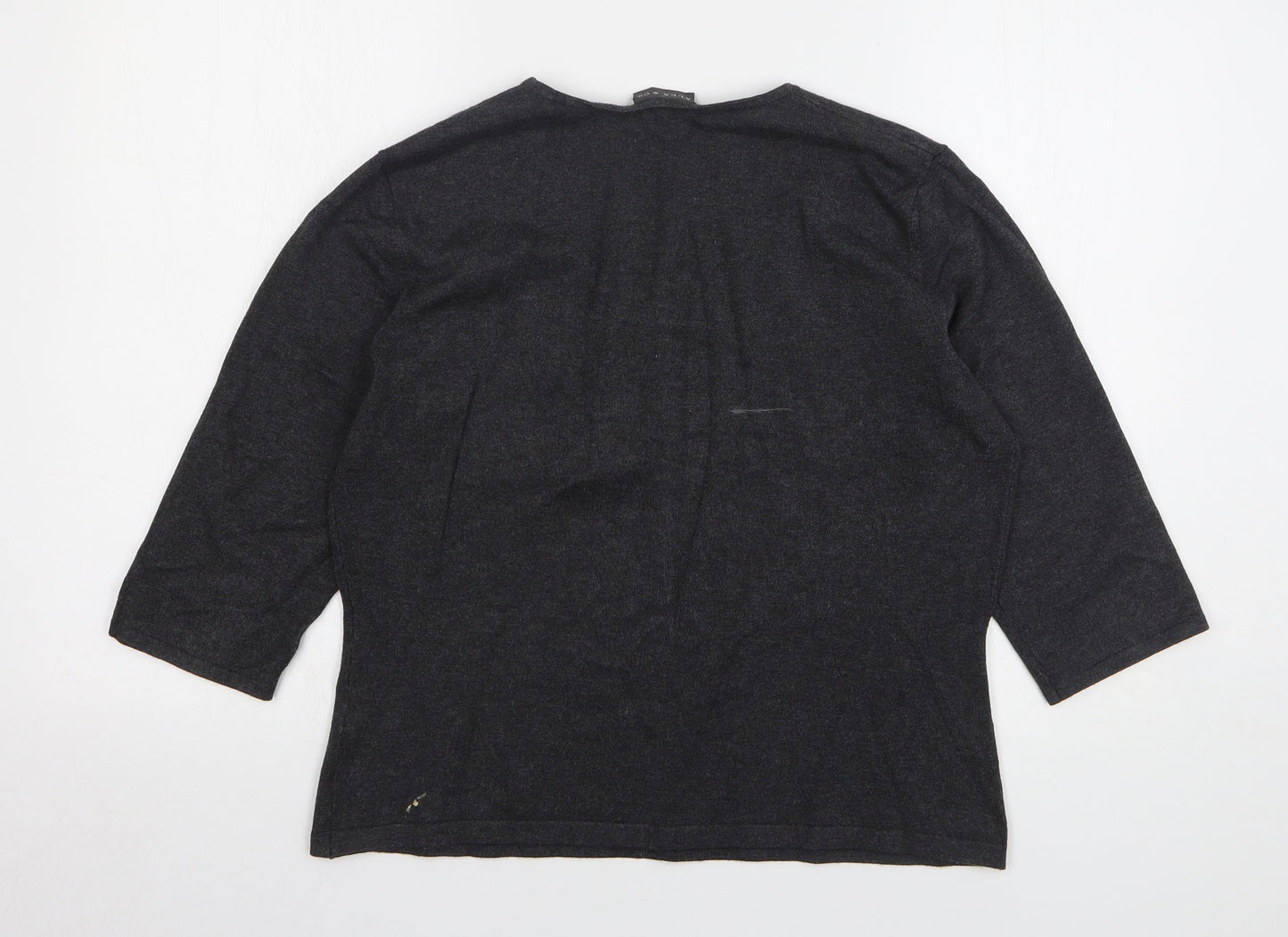 Alex & Co Womens Grey Scoop Neck Viscose Pullover Jumper Size 14