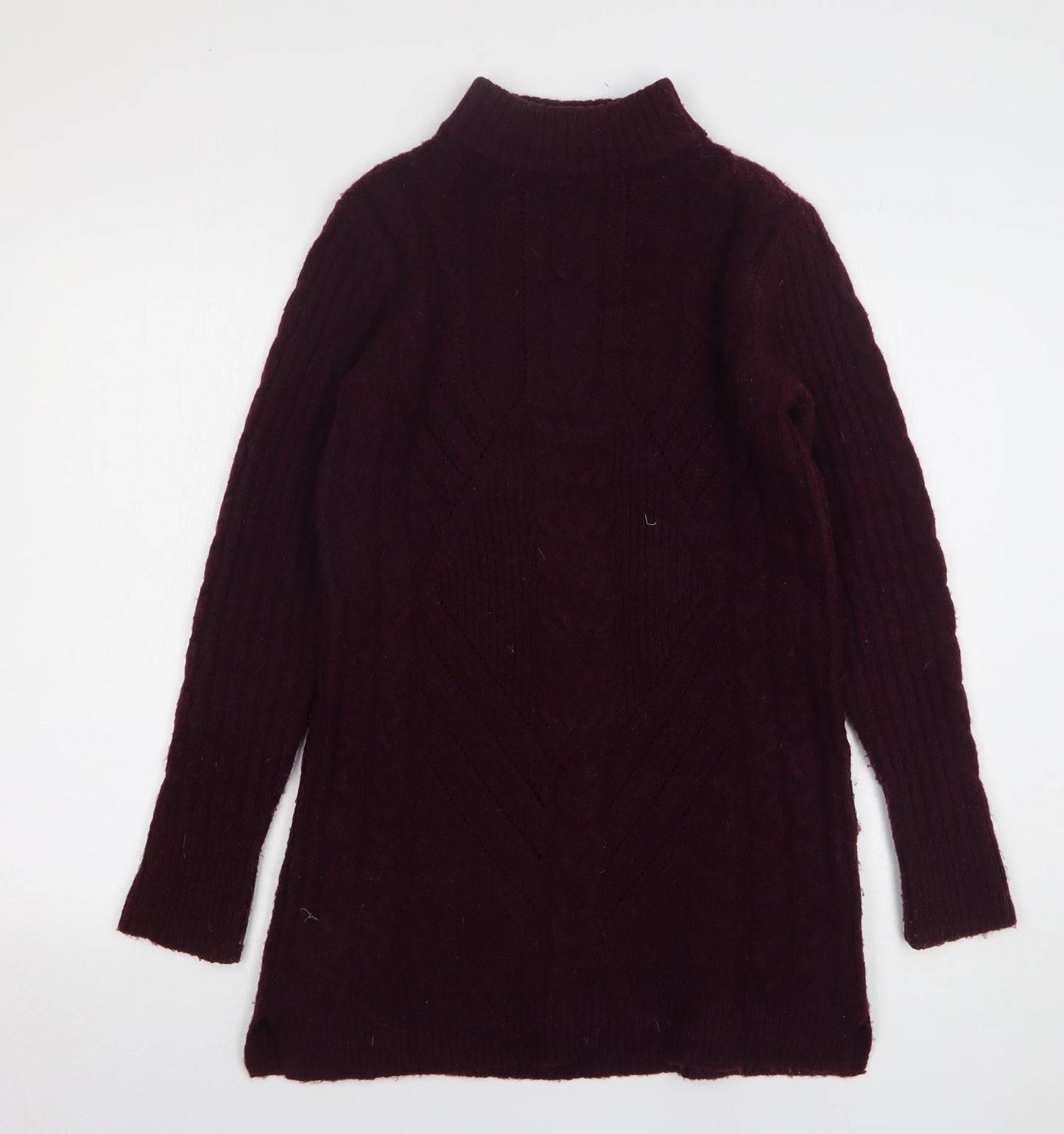 Dunnes Stores Womens Purple High Neck Acrylic Pullover Jumper Size 8