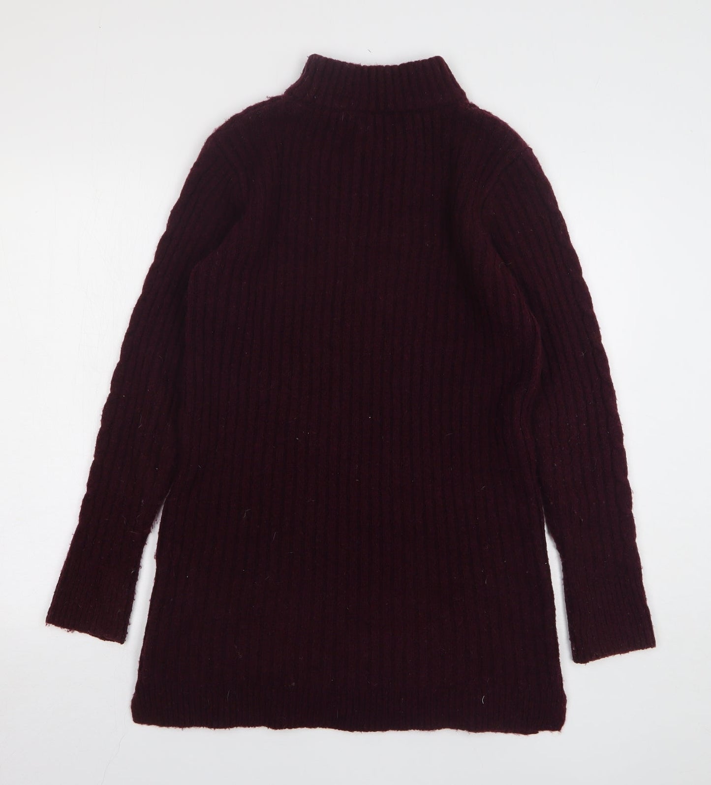 Dunnes Stores Womens Purple High Neck Acrylic Pullover Jumper Size 8