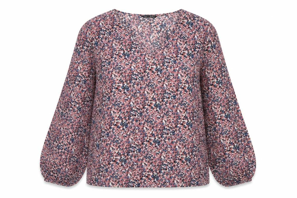 Shein Womens Pink Animal Print Polyester Basic Blouse Size 16 Round Neck