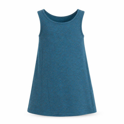 George Girls Blue Viscose Tank Dress Size 5-6 Years Boat Neck Pullover