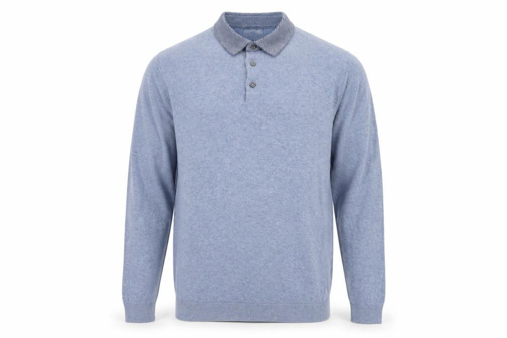 NEXT Mens Blue Collared Cotton Pullover Jumper Size M
