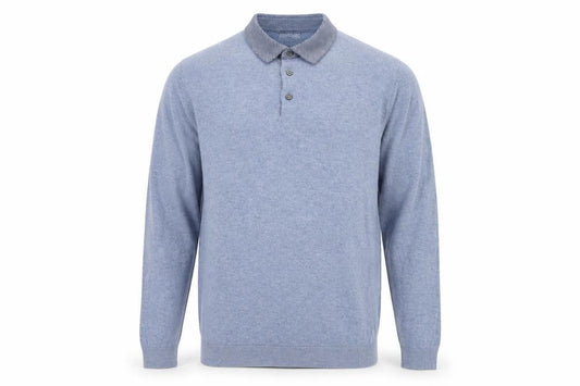 Next Mens Blue Collared Cotton Pullover Jumper Size M