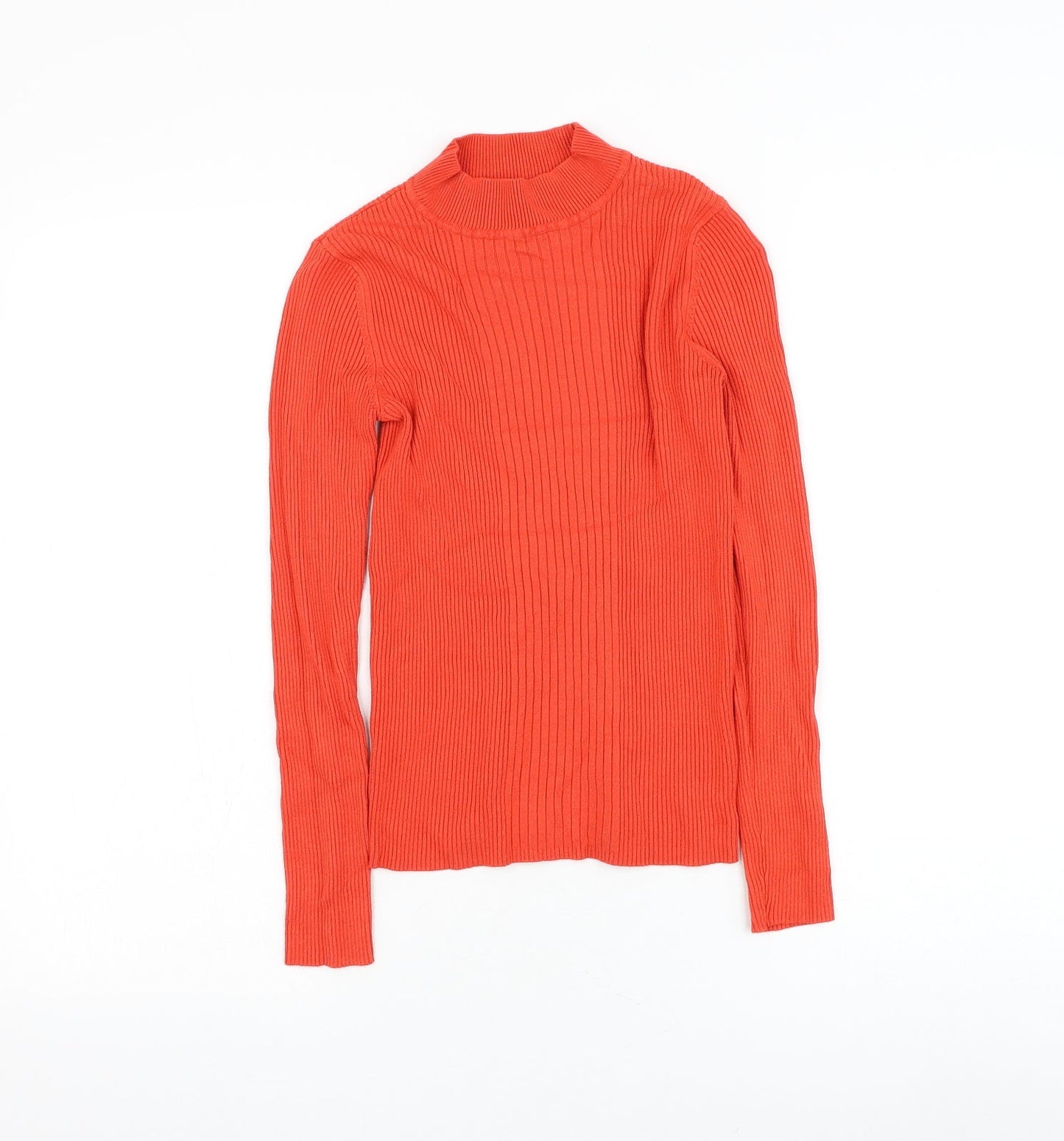 Marks and Spencer Womens Red Mock Neck Polyester Pullover Jumper Size S
