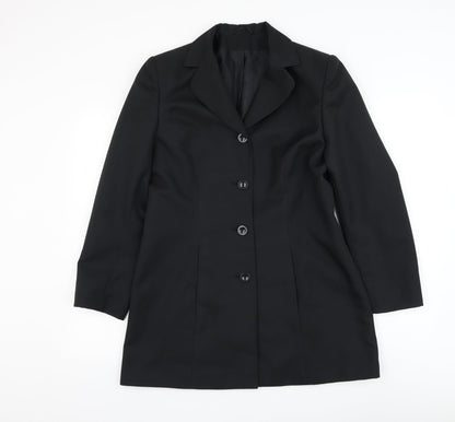 Essentials Womens Black Jacket Blazer Size 12 Button