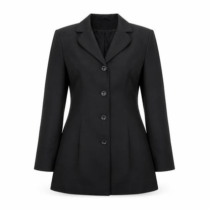 Essentials Womens Black Jacket Blazer Size 12 Button