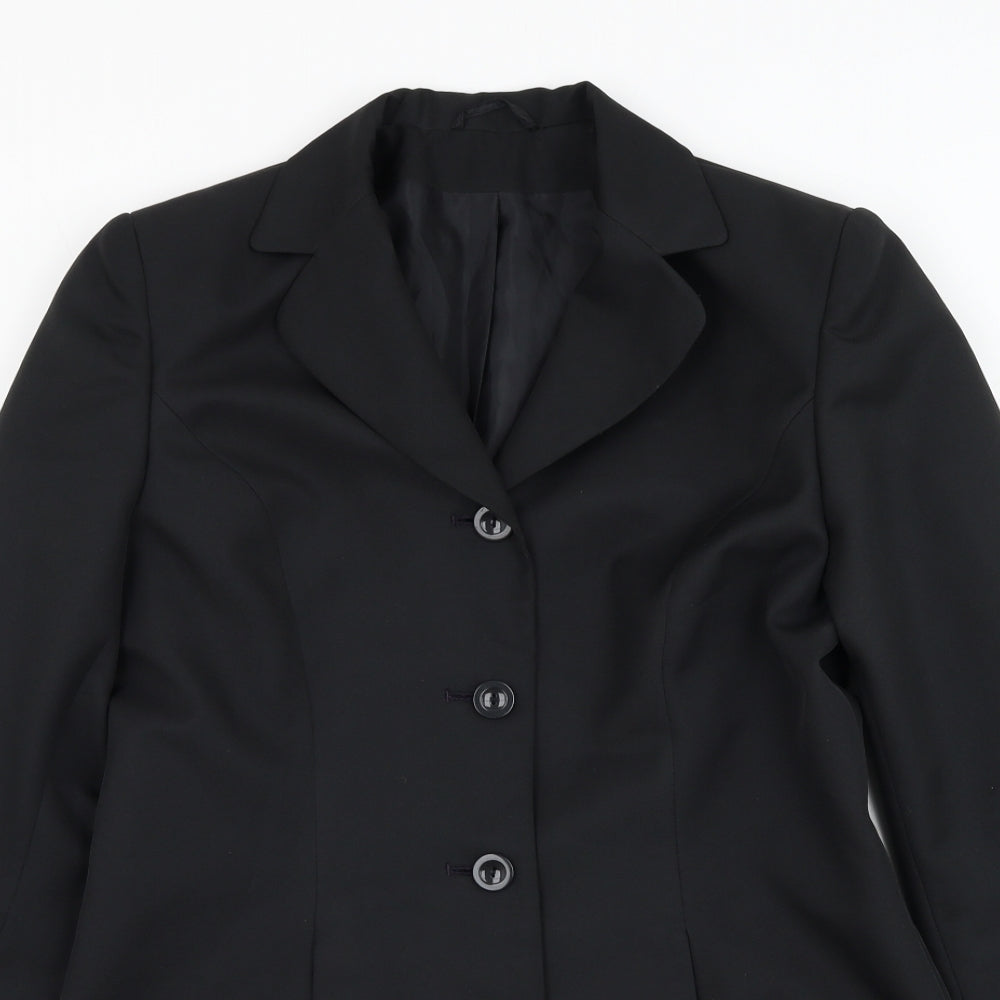 Essentials Womens Black Jacket Blazer Size 12 Button