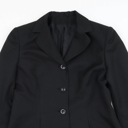 Essentials Womens Black Jacket Blazer Size 12 Button