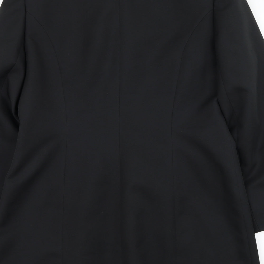 Essentials Womens Black Jacket Blazer Size 12 Button