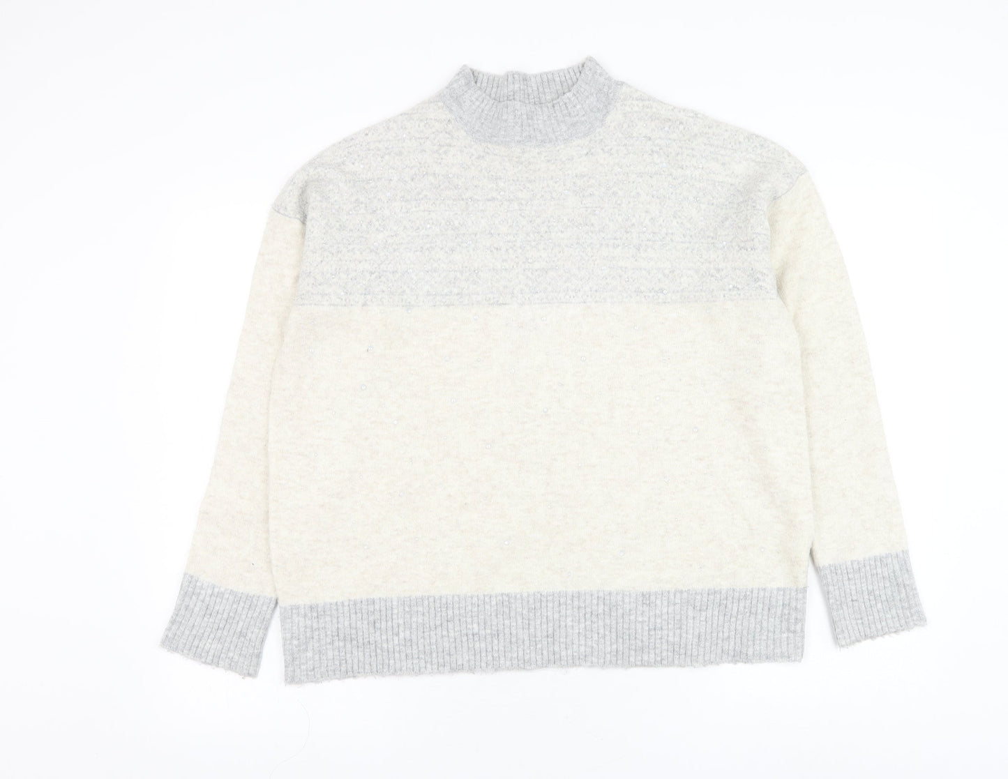 Atmosphere Womens Ivory Round Neck Acrylic Pullover Jumper Size 14