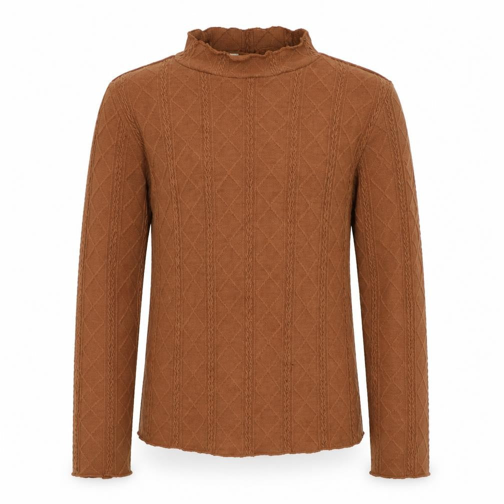 SheIn Girls Brown Mock Neck Polyester Pullover Jumper Size 11-12 Years Pullover