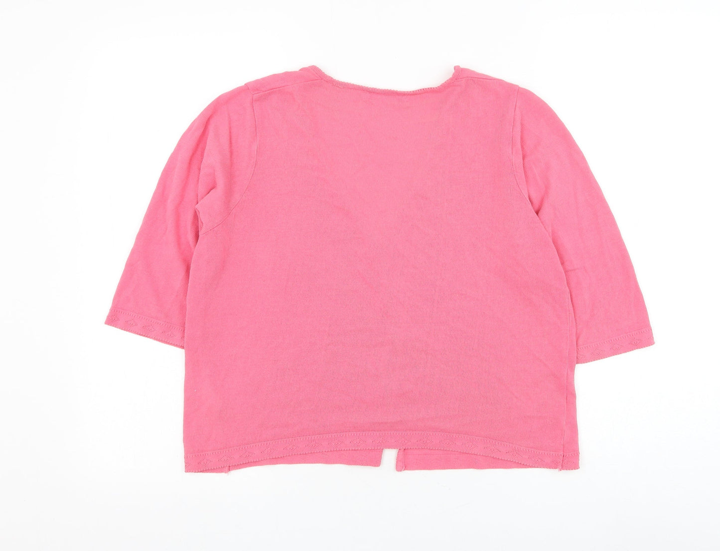 Marks and Spencer Womens Pink Round Neck Cotton Cape Jumper Size 14
