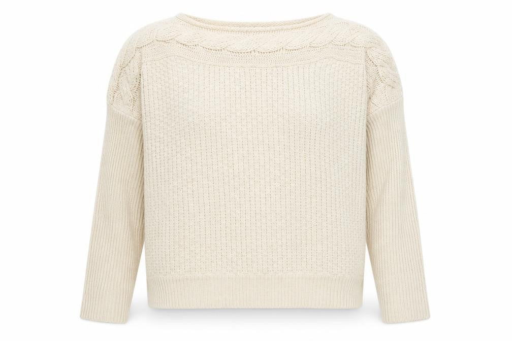 Yumi Womens Beige Round Neck Polyester Pullover Jumper Size XL