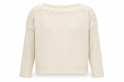 Yumi Womens Beige Round Neck Polyester Pullover Jumper Size XL