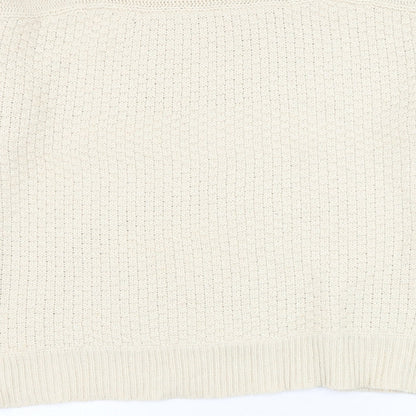 Yumi Womens Beige Round Neck Polyester Pullover Jumper Size XL