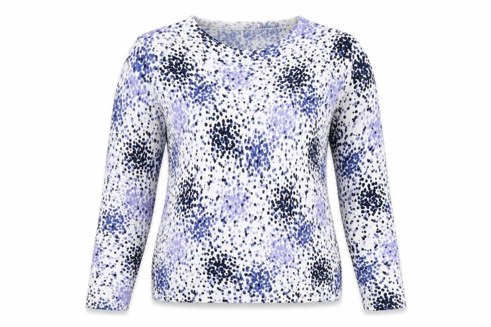 Marks & Spencer Womens White Round Neck Polka Dot Acrylic Pullover Jumper Size 12