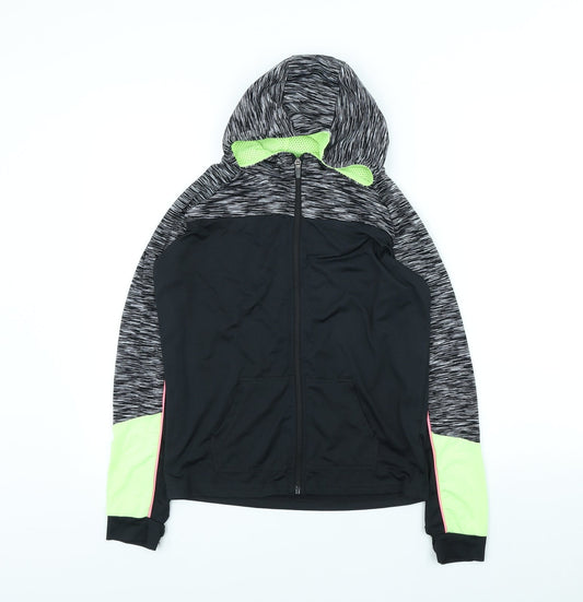 Young Dimension Girls Grey Polyester Full Zip Hoodie Size 12-13 Years Zip