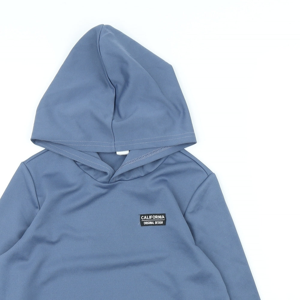 SheIn Boys Black Polyester Pullover Hoodie Size 7 Years Pullover