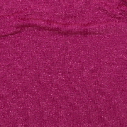 EWM Womens Pink V-Neck Acrylic Pullover Jumper Size M