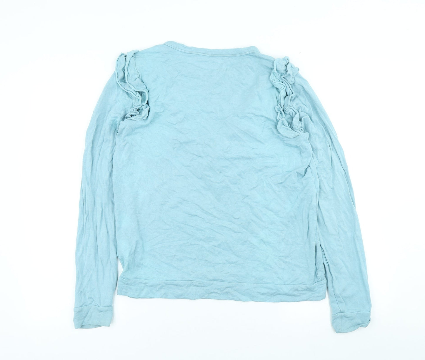 Marc New York Womens Blue Viscose Basic T-Shirt Size M Scoop Neck