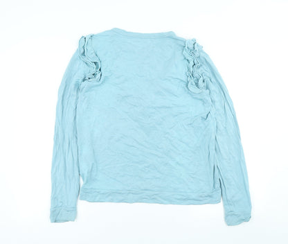 Marc New York Womens Blue Viscose Basic T-Shirt Size M Scoop Neck
