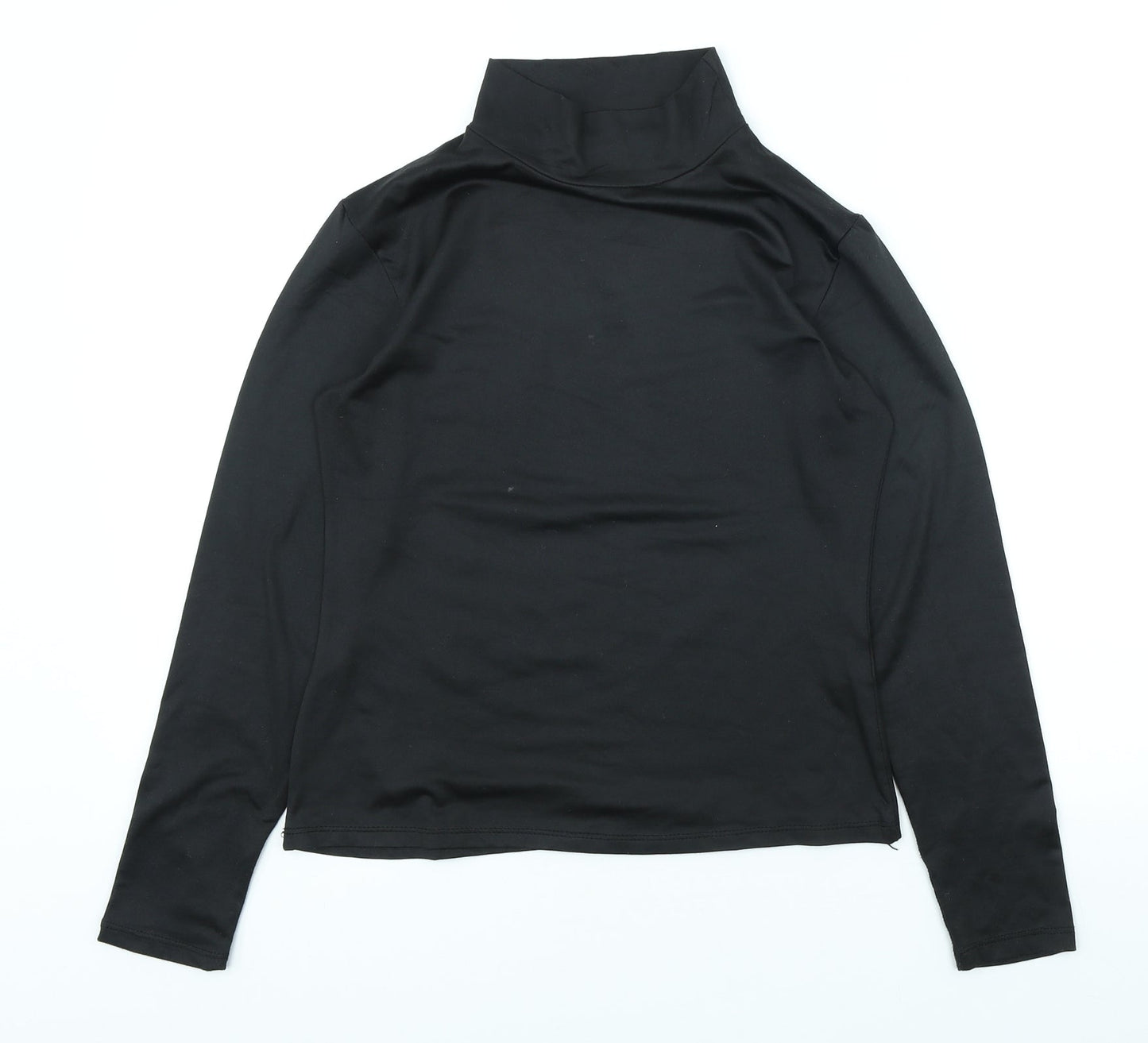 Grazia Womens Black Polyamide Basic T-Shirt Size S High Neck