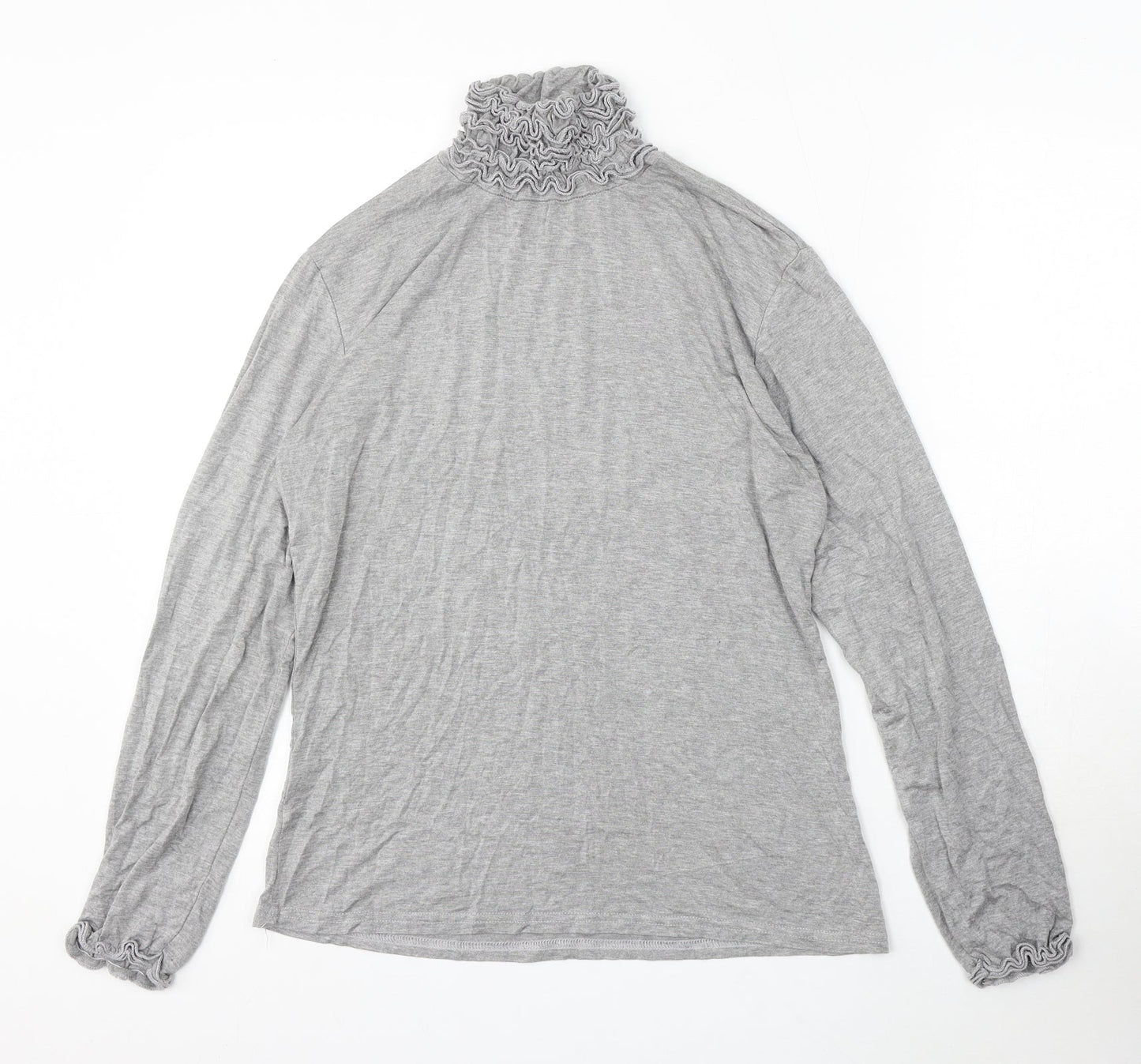 Preworn Womens Grey Mock Neck Viscose Pullover Jumper Size 8