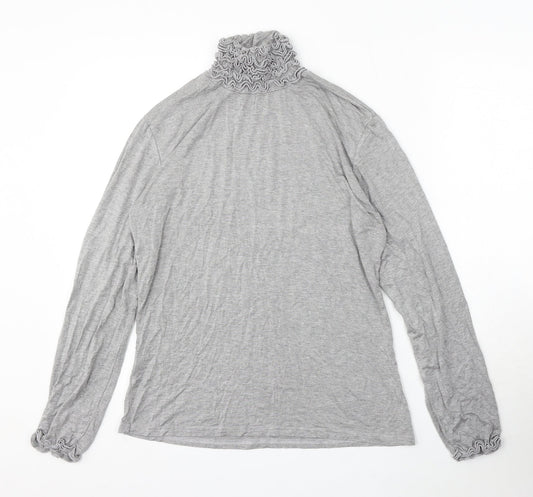 Preworn Womens Grey Mock Neck Viscose Pullover Jumper Size 8