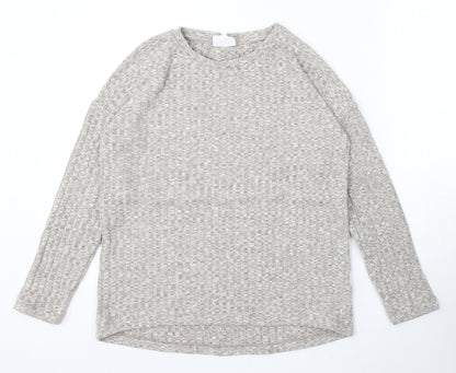 Seed Womens Beige Round Neck Cotton Pullover Jumper Size XS
