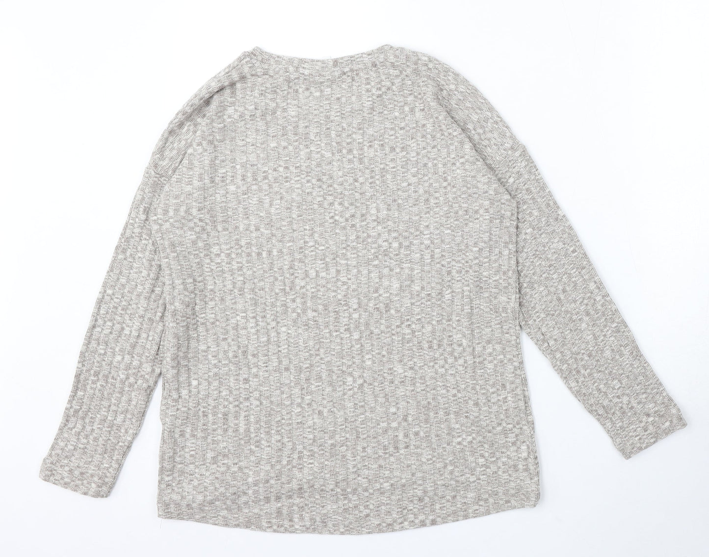 Seed Womens Beige Round Neck Cotton Pullover Jumper Size XS