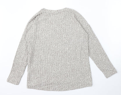 Seed Womens Beige Round Neck Cotton Pullover Jumper Size XS