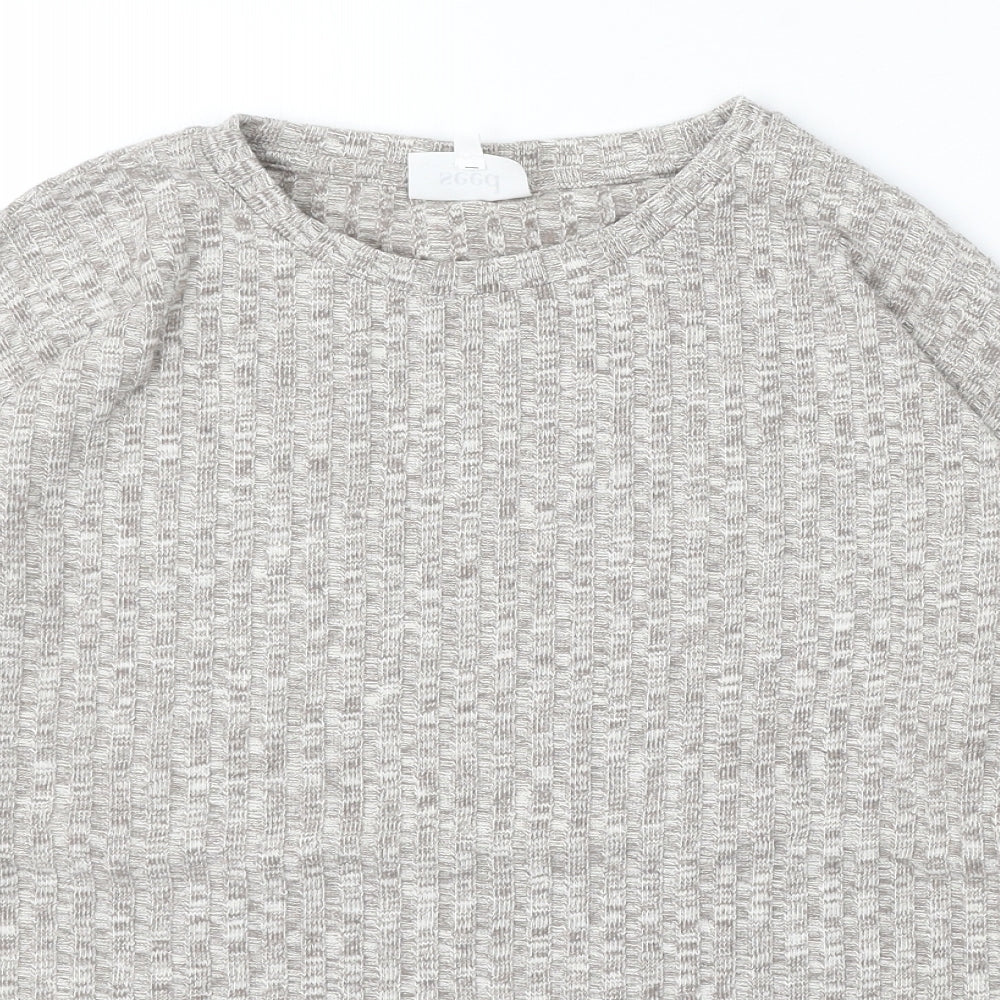 Seed Womens Beige Round Neck Cotton Pullover Jumper Size XS