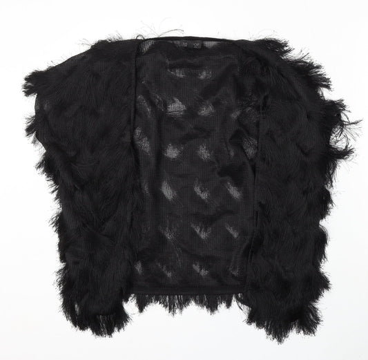 Topshop Womens Black V-Neck Polyester Cardigan Jumper Size 8