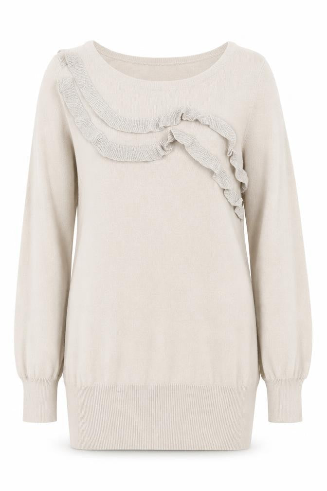 Divided by H&M Womens Beige Round Neck Acrylic Pullover Jumper Size 10