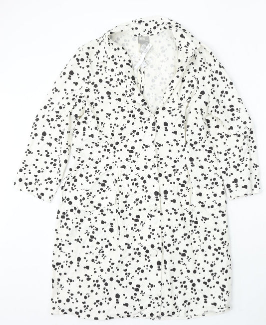 ASOS Womens White Animal Print Jacket Coat Size 12