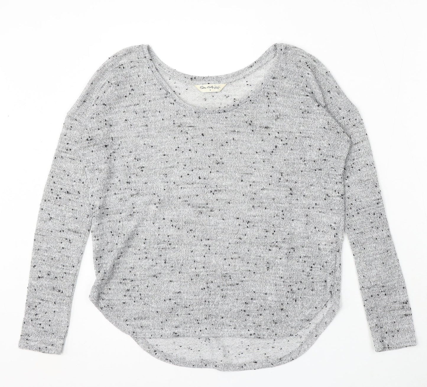 Miss Selfridge Womens Grey Round Neck Polyester Pullover Jumper Size 8
