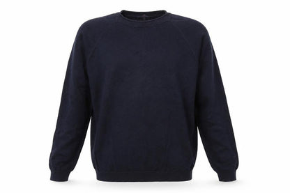 Easy Mens Blue Round Neck Cotton Pullover Jumper Size M