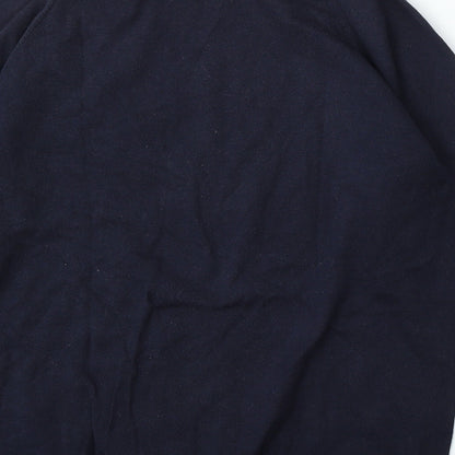 Easy Mens Blue Round Neck Cotton Pullover Jumper Size M