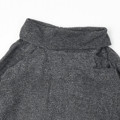 Next Womens Grey Roll Neck Cotton Pullover Jumper Size 12