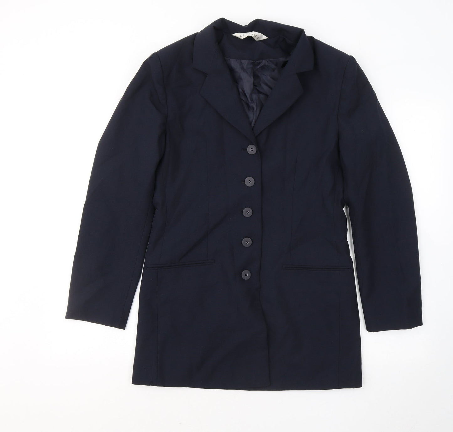 Modern Classics Womens Blue Jacket Blazer Size 10 Button