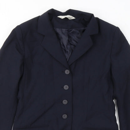 Modern Classics Womens Blue Jacket Blazer Size 10 Button