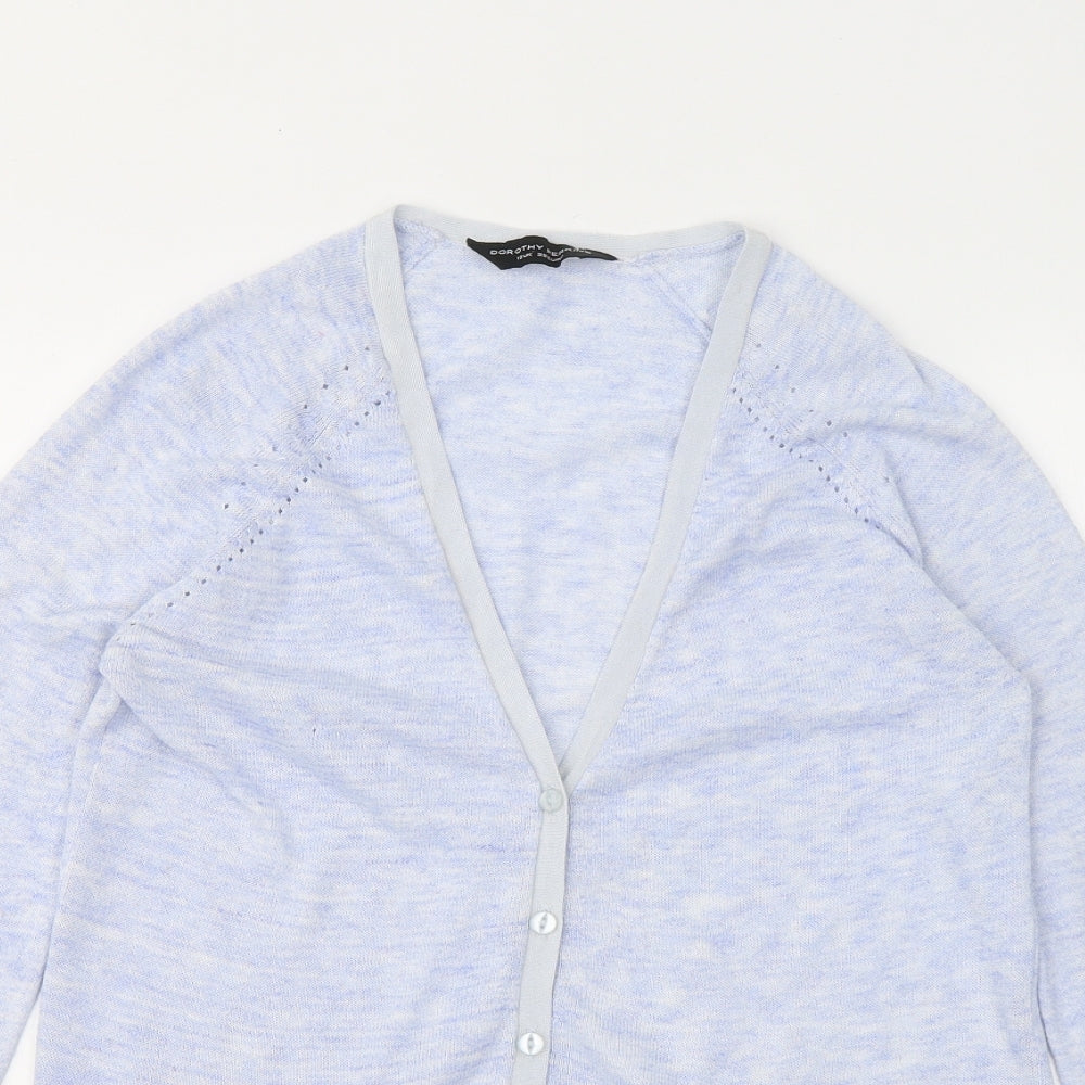 Dorothy Perkins Womens Blue V-Neck Polyester Cardigan Jumper Size 10