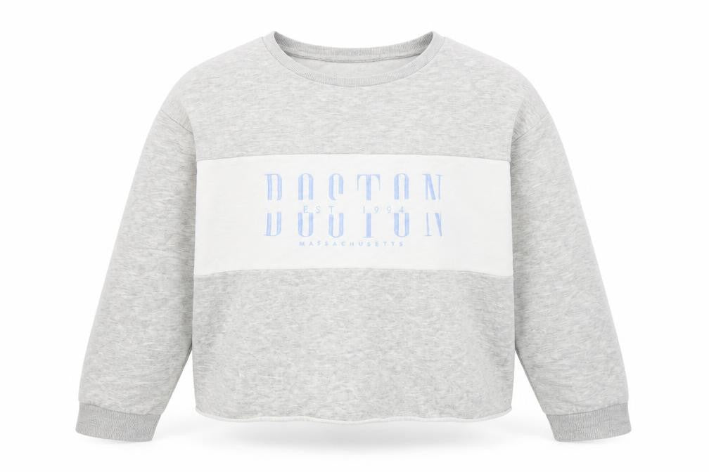 New Look Girls Grey Cotton Pullover Sweatshirt Size 14-15 Years - Boston